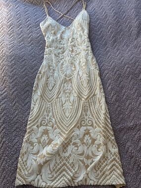 Windsor Cream Lace Dress with Tie Back
